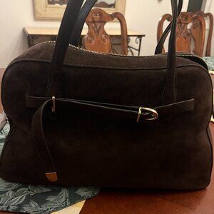 Madewell Belted Suede Satchel in Dark Carob - BRAND NEW!